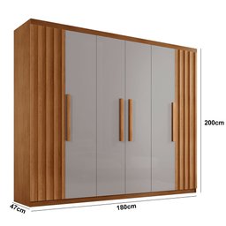 Guarda Roupa Casal Roma Mdf 6 Portas e 2 Gavetas - 3