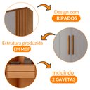 Ver imagem 6 de Guarda Roupa Casal Roma Mdf 6 Portas e 2 Gavetas