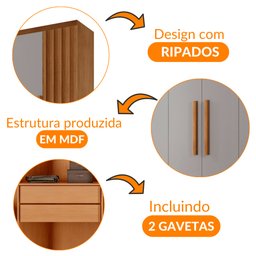 Guarda Roupa Casal Roma Mdf 6 Portas e 2 Gavetas - 6