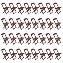 Ver imagem 4 de Kit 8 Conjuntos De Mesa Com 4 Cadeiras De Madeira Dobravel 70X70 Imbuia - Marrom