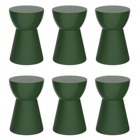 Conjunto com 6 Banquetas Sili Verde/Alecrim