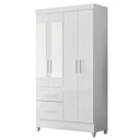 Ver imagem 1 de Guarda Roupa Infantil Madri 4 Portas Branco Flex com Espelho - Moval