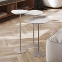 Ver imagem 3 de Conjunto de 3 Mesas Laterais Orgânicas Kaleo Base Champanhe Tampo Branco