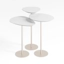 Ver imagem 1 de Conjunto de 3 Mesas Laterais Orgânicas Kaleo Base Champanhe Tampo Branco