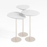 Conjunto de 3 Mesas Laterais Orgânicas Kaleo Base Champanhe Tampo Branco - 1