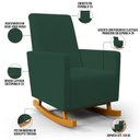 Ver imagem 5 de Poltrona de Amamentação com Balanço e Puff Ravena W01 Suede Verde - Lyam Decor
