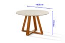 Ver imagem 2 de Mesa de Jantar Bela 105cm Redonda Tampo Vidro/MDF Off White