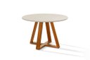 Ver imagem 1 de Mesa de Jantar Bela 105cm Redonda Tampo Vidro/MDF Off White