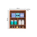 Ver imagem 3 de Armário Aéreo P/ Cozinha Syrah Nicho C/ 2 Portas Basculante 80cm Amendoa/off White - Ronipa