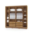 Ver imagem 4 de Guarda-roupa Pernambuco 6 Portas 6 Gavetas Nature Alasca 10 Prateleiras 223cm