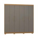 Ver imagem 3 de Guarda-roupa Pernambuco 6 Portas 6 Gavetas Nature Alasca 10 Prateleiras 223cm