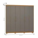 Ver imagem 2 de Guarda-roupa Pernambuco 6 Portas 6 Gavetas Nature Alasca 10 Prateleiras 223cm