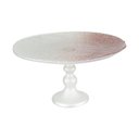 Ver imagem 1 de Centro de mesa Blanchi em vidro com pe D29xA14,5cm cor branco e rose