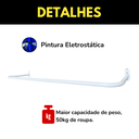 Ver imagem 6 de 2 Araras de Parede Cabideiro para Roupas 1m Aço Reforçado Organização Loja Closet Branco