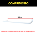 Ver imagem 4 de 2 Araras de Parede Cabideiro para Roupas 1m Aço Reforçado Organização Loja Closet Branco