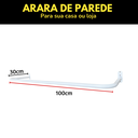 Ver imagem 3 de 2 Araras de Parede Cabideiro para Roupas 1m Aço Reforçado Organização Loja Closet Branco