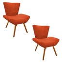 Ver imagem 1 de Kit 2 Poltrona Decorativa Aline Suede Laranja Pés Palito - D'Rossi