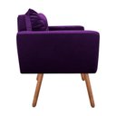 Ver imagem 4 de Kit Poltrona e Puff Decorativo Bella Acetinado Liso Roxo com Strass - D'Rossi