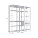 Ver imagem 3 de Guarda-Roupa Closet Modulado com 2 Gavetas 160cm Multimóveis Crpro-CLO008 Branco