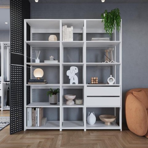 Guarda-Roupa Closet Modulado com 2 Gavetas 160cm Multimóveis Crpro-CLO008 Branco