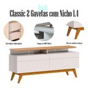 Ver imagem 4 de Rack Bancada Ambiente Classic 2 Gavetas com Nicho 1.4 Off White Nature - Imcal
