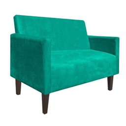 Sofá Retrô Namoradeira Jade 2 Lugares Suede Verde Tiffany - D'Rossi - 2 Sofá Retrô Namoradeira Jade 2 Lugares Suede Verde Tiffany - D'Rossi - 2