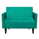Ver imagem 1 de Sofá Retrô Namoradeira Jade 2 Lugares Suede Verde Tiffany - D'Rossi