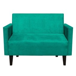 Sofá Retrô Namoradeira Jade 2 Lugares Suede Verde Tiffany - D'Rossi - 1 Sofá Retrô Namoradeira Jade 2 Lugares Suede Verde Tiffany - D'Rossi - 1