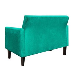 Sofá Retrô Namoradeira Jade 2 Lugares Suede Verde Tiffany - D'Rossi - 3 Sofá Retrô Namoradeira Jade 2 Lugares Suede Verde Tiffany - D'Rossi - 3