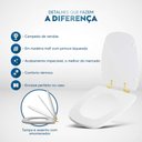 Ver imagem 5 de Assento Sanitário com Amortecedor Monte Carlo Rosa Floral para Vaso Deca com Ferragem Dourada