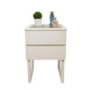 Ver imagem 2 de Mesa de Cabeceira Lateral Penteadeira Off White Laca