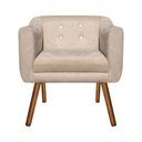 Ver imagem 3 de Kit Namoradeira 02 Lugares e 02 Poltronas Julia Suede Bege com Strass - D'Rossi