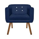Ver imagem 3 de Kit Namoradeira 02 Lugares e 02 Poltronas Julia Suede Azul Marinho com Strass - D'Rossi
