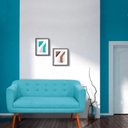 Ver imagem 1 de Sofá Retrô Namoradeira Julia 2 Lugares Linho Azul Tiffany A07 - D'Rossi
