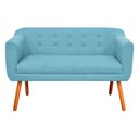 Ver imagem 2 de Sofá Retrô Namoradeira Julia 2 Lugares Linho Azul Tiffany A07 - D'Rossi