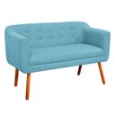 Ver imagem 3 de Sofá Retrô Namoradeira Julia 2 Lugares Linho Azul Tiffany A07 - D'Rossi