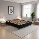 Ver imagem 1 de Base de Cama Box na Caixa Cama Casal 137x187 Desmontável Tecido Premium 100% Madeira - Preto