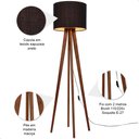 Ver imagem 4 de Luminária de Chão Madri com Pés de Madeira e Tecido Sapucaia Preto 158cm