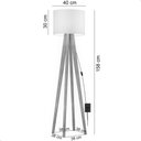 Ver imagem 5 de Luminária de Chão Madri com Pés de Madeira e Tecido Sapucaia Preto 158cm