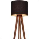 Ver imagem 3 de Luminária de Chão Madri com Pés de Madeira e Tecido Sapucaia Preto 158cm
