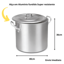 Ver imagem 2 de Caldeirão Aluminio Polido Profissional 40cm 45l Nacional