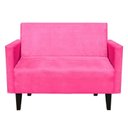 Ver imagem 1 de Sofá Retrô Namoradeira Jade 2 Lugares Suede Rosa Barbie - D'Rossi