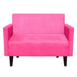 Sofá Retrô Namoradeira Jade 2 Lugares Suede Rosa Barbie - D'Rossi - 1