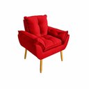 Ver imagem 2 de Poltrona Decorativa Estofada Sala Quarto Escritório Opala Madeira