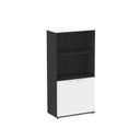 Ver imagem 3 de Armário Misto para Escritório com Nicho e Portas com Chave 159,6cm P25 Pandin Branco/Preto