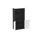 Ver imagem 5 de Armário Misto para Escritório com Nicho e Portas com Chave 159,6cm P25 Pandin Branco/Preto