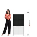 Ver imagem 6 de Armário Misto para Escritório com Nicho e Portas com Chave 159,6cm P25 Pandin Branco/Preto