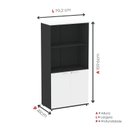Ver imagem 4 de Armário Misto para Escritório com Nicho e Portas com Chave 159,6cm P25 Pandin Branco/Preto