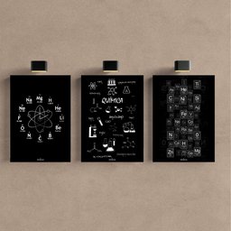 Kit 3 Quadro Decorativo Química Laboratório Engenheiro Prof 28x20cm - 1