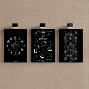 Kit 3 Quadro Decorativo Química Laboratório Engenheiro Prof 28x20cm